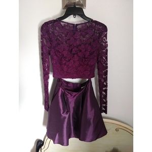 Purple Two Piece Hoco Dress